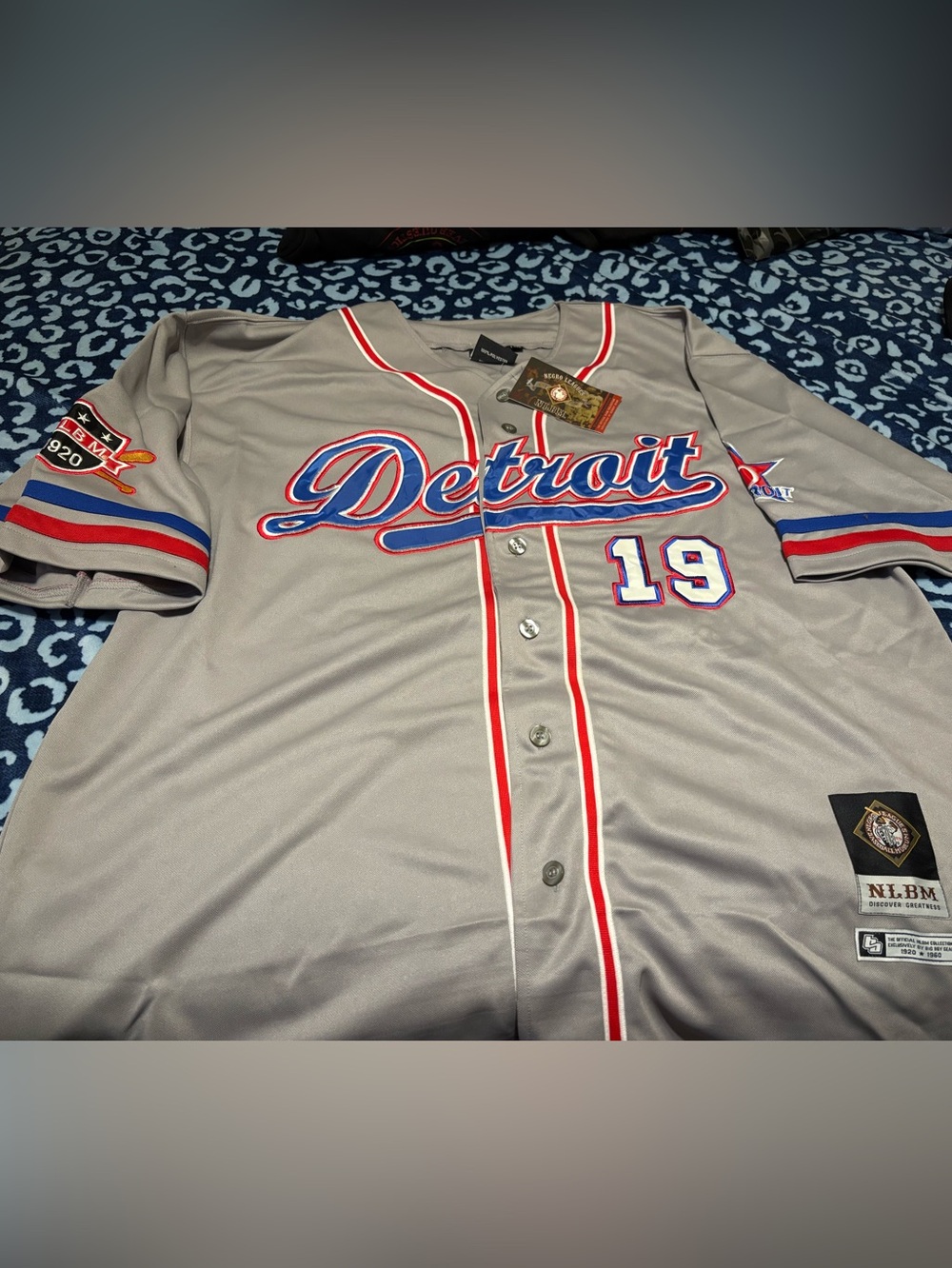 Detroit Grey Button-Front Baseball Jersey - Unbranded